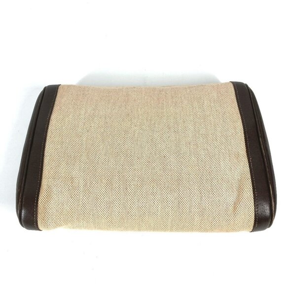 HERMES Equi Pouch Flap Bag Clutch bag Leather/Canvas Beige/Brown - Picture 2 of 15